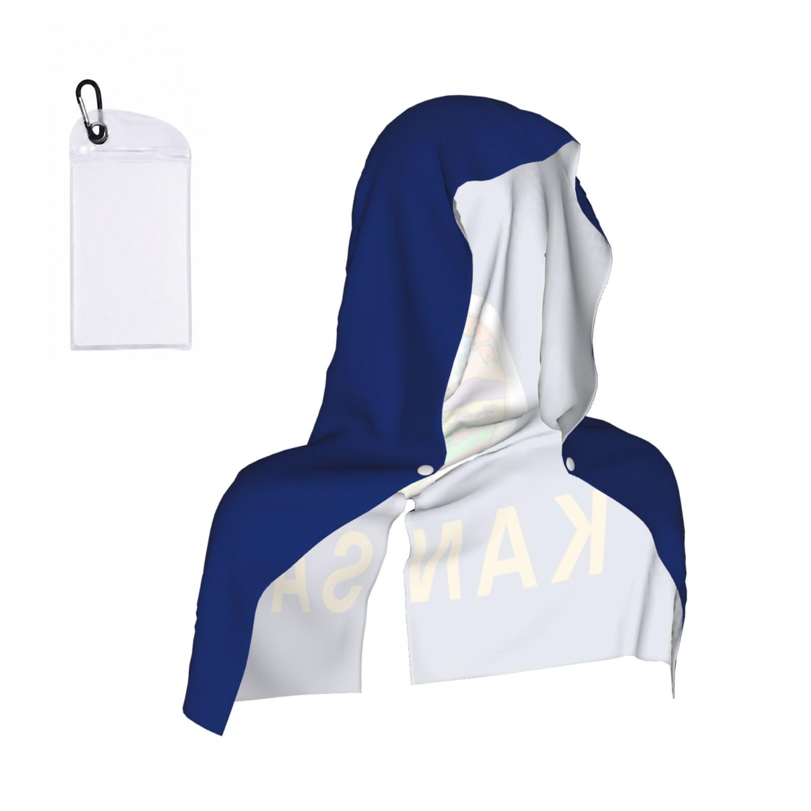 DUWAA Kansas State Flag Print Cooling Hooded Sports Towel, 30×60cm Quick Drying Summer Cool Head Wrap For Neck And Face