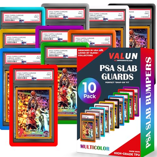 VALUN 10 Pack Slab Guards Fits PSA Slabs - PSA Slab Guard Hard TPU PSA Slab Protector for Graded Cards PSA Slab Bumper Guard for graded slabs Slab Protector for PSA Cards