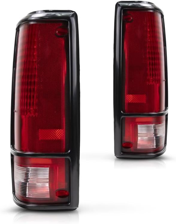 For Chevy S10 Blazer Tail Light Assembly Unit 1983-1994 Pair Driver and Passenger Side | w/Black Trim | GM2800109 + GM2801109
