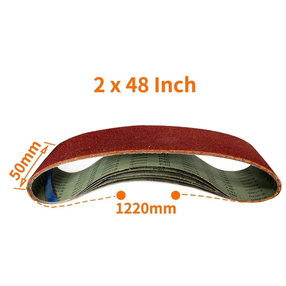 Paski ścierne Premium, 10 szt., 1220 x 50 mm, odpowiednie do szlifierek taśmowych elektrycznych, różne gradacje, P40-P1000, pasek ścierny z tlenku glinu(10PCS 800 Grit)