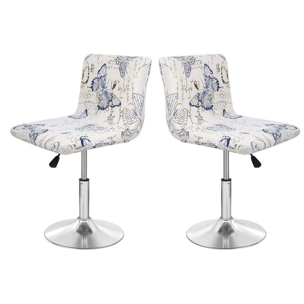 SDNAM Bar Stool Covers Barstool Chair Slipcovers Covers 2/4 Pack Stretch Slipcover Pattern for Short Swivel Dining Chair-Counter Height Side Chairs (Color : #19, Size : 2PCS)