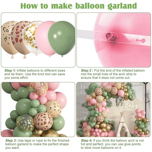 Image of Amandir 170Pcs Jungle Safari Balloons Garland Arch Kit
