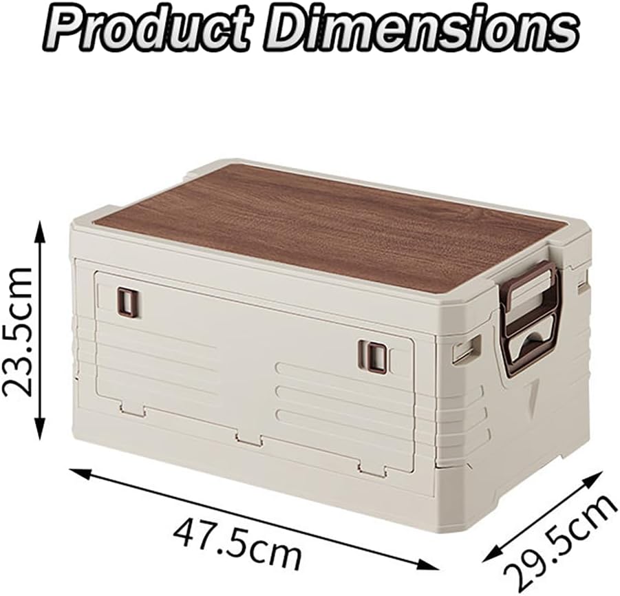 Collapsible Car Trunk Organizer for Cadillac Escalade 2010-2025 SUV 8-Seater, Large Capacity with Reinforced Sides Camping Car Organizer,White-Small