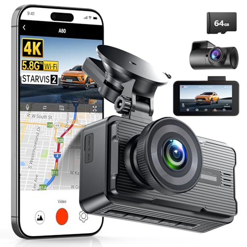 JOMISE 4K Dash Cam Front and Rear with 5Ghz WiFi...