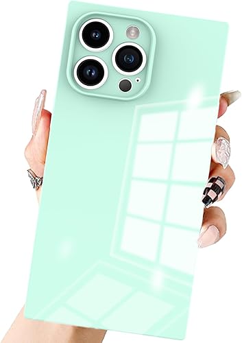 Funda cuadrada para iPhone 14 Pro Max para mujer, borde de TPU suave compatible con carga inalámbrica y protección completa de la lente Funda