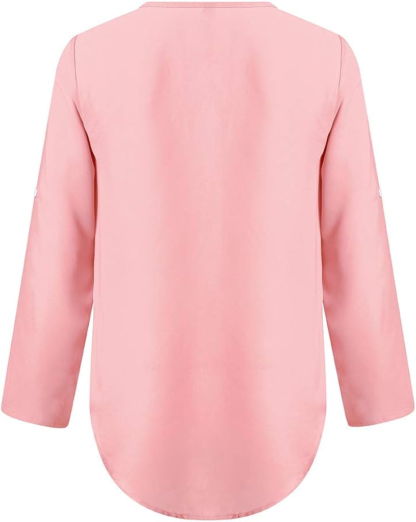 Chiffon Blouses for Women Fashion 2022 3/4 Sleeve Work Blouse Shirts Trendy Casual Lace Shirts at  Women’s Clothing store