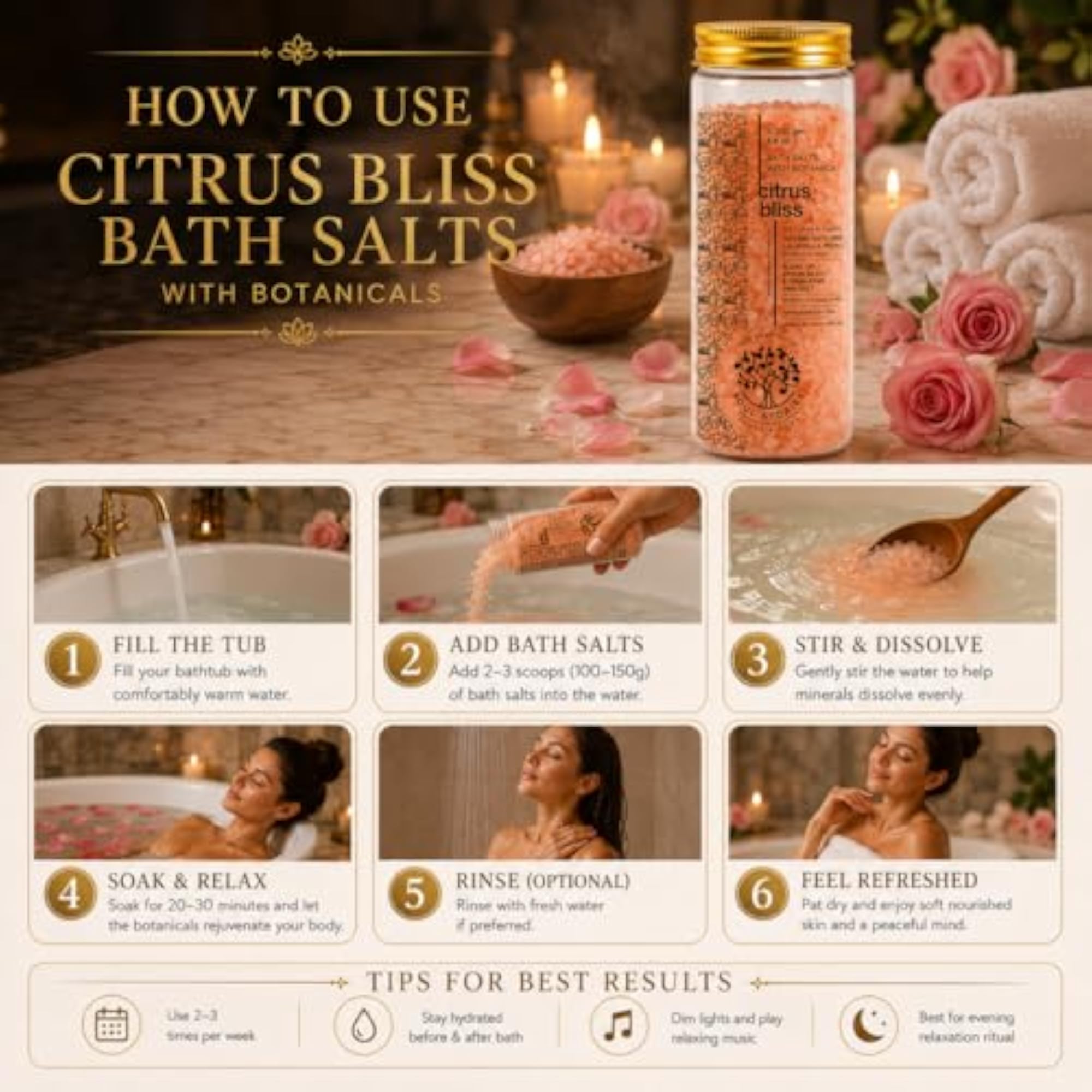 Relaxing Bath Salt for Body & Mind, Promotes Restful Sleep