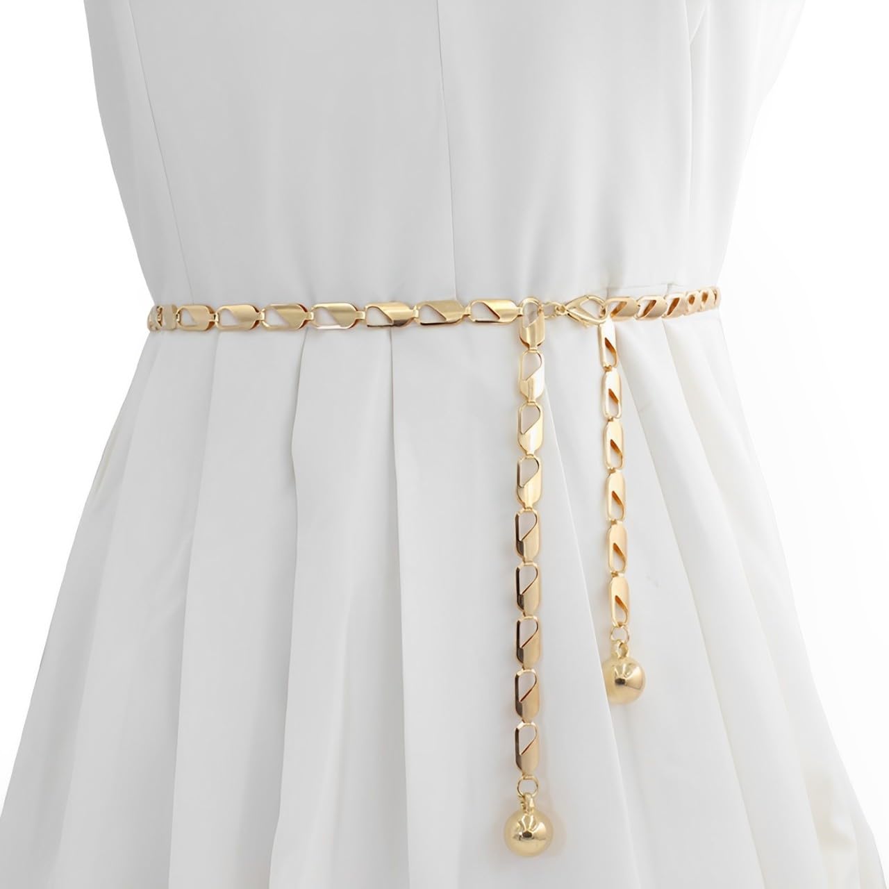 SYGA Women’s Geometric Link Waist Chain, Adjustable Kamarband for Sarees, Dresses & Jeans – Free Size