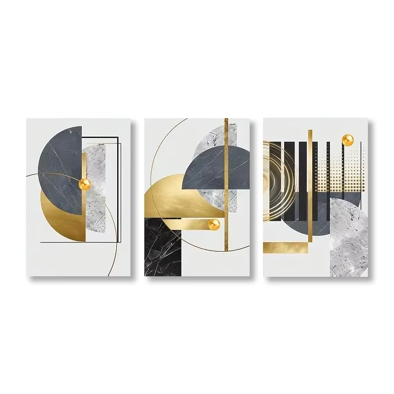 Affiches dorées modernes 40x50cm pour salon design et élégant
