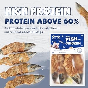 Fish Canine Treats with Rooster, Wholesome Chews, Rooster Wrapped Entire Mackerel, Wealthy in Omega 3, 1% Taurine Added, Canine Snacks for Medium or Massive Canine, 5.3oz/150g, 4Pcs per Pack Fish Canine Treats with Rooster, Wholesome Chews, Rooster Wrapped Entire Mackerel, Wealthy in Omega 3, 1% Taurine Added, Canine Snacks for Medium or Massive Canine, 5.3oz/150g, 4Pcs per Pack