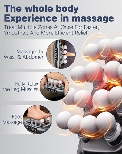 Miniatura 7 de Husband 2.0 Knot Buster - 30 niveles de intensidad y 3 modos inteligentes, 16 cabezas de tejido profundo, presión profunda de 110.2 lbs, sin ruido,