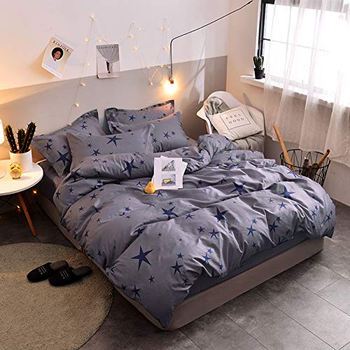Housse de couette 150x200 parure de lit 4 pièces linge de maison pour 2 personnes