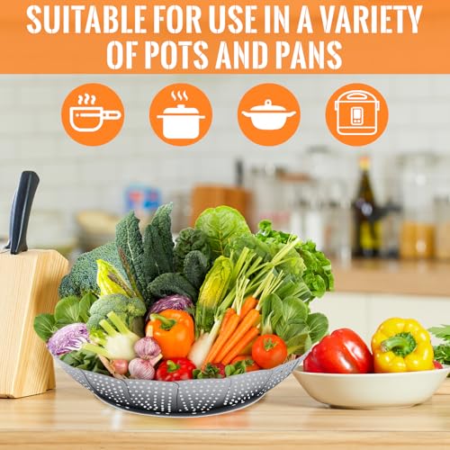 Miniatura 3 de Kasanni Vaporera Cocinar Vapor 27 Cm Acero Inoxidable Con Pies Antideslizantes Ajustable Plegable Vaporera Cocinar Vapor Apto Para Todo Tipo De Cocina