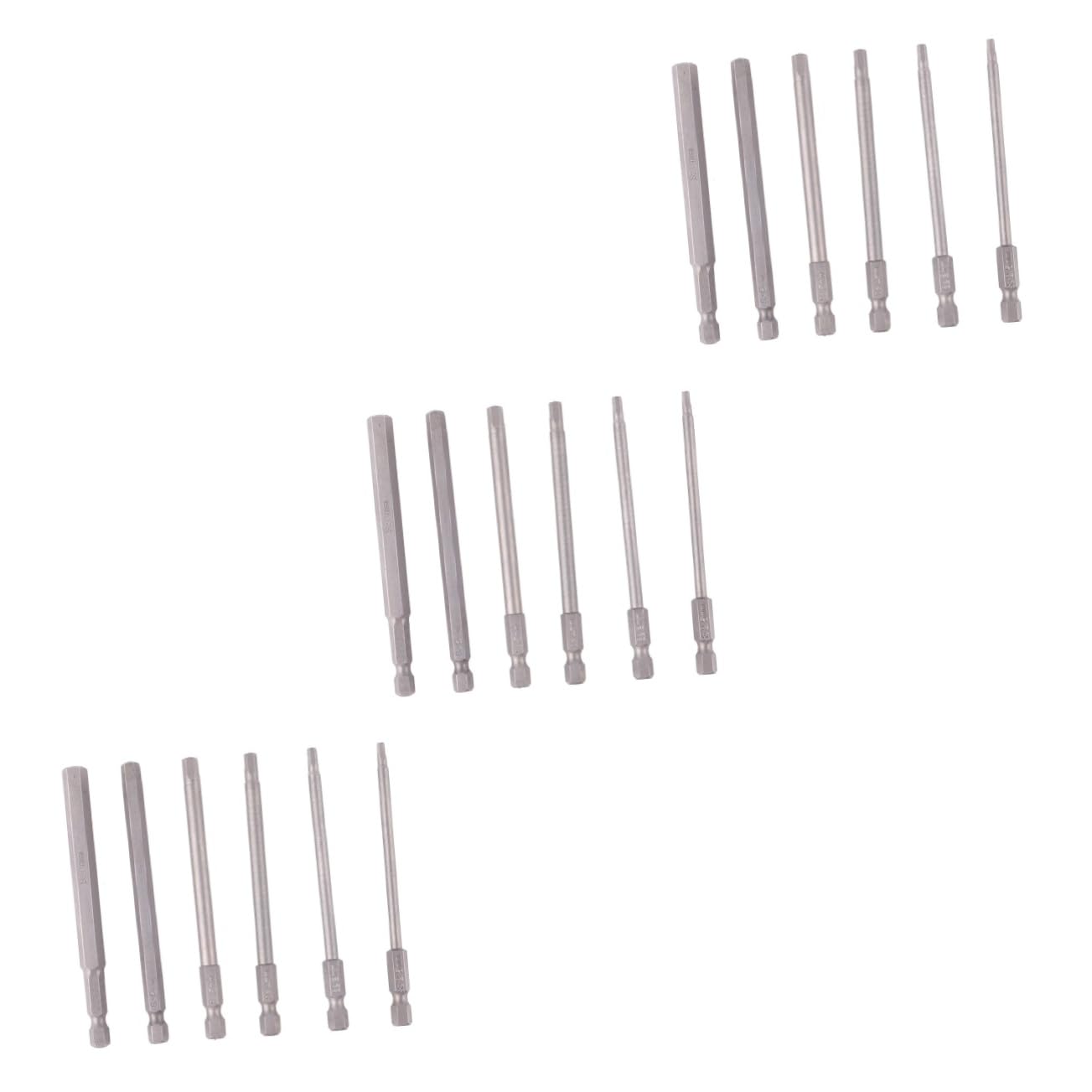 SHINEOFI 3 Set Punta Esagonale Magnetico Vite Spogliato Estrattore Di Bulloni Rotti Argento 6 Pezzi * 3