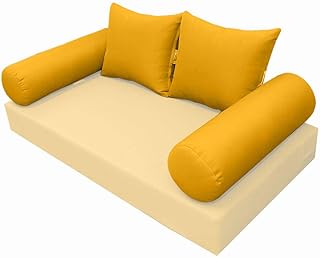 Prolinemax |Cover ONLY| Outdoor Style 4 Crib Knife Edge Bolster Back Pillow Slipcover AD108