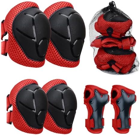 Knieschoner Kinder, 6 in 1 Schoner Inliner Jungen und Mädchen Ellenbogenschützer Set mit Handgelenkschutz für 3-8 Jahre alte Kleinkinder beim Skaten Radfahren und Skateboards