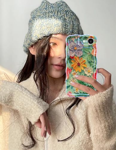 Coque iPhone 16 motif fleur laser en TPU souple ondulé
