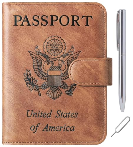Image of Passport Holder for Travel Essentials, Passport Cover, Rfid Blocking Wallet | Travel Wallet, Leather, Passport Case, Travel Accessories, Vacation Luggage Must Haves, for Men Women