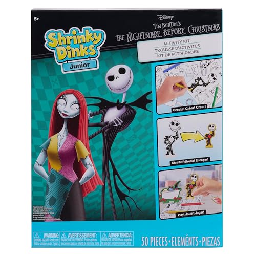 Shrinky Dinks Junior Disney Tim Burton’s The Nightmare Before Christmas Activity Kit, 50-Pieces, Easter Basket Fillers, Gifts, Presents, Kids Toys...
