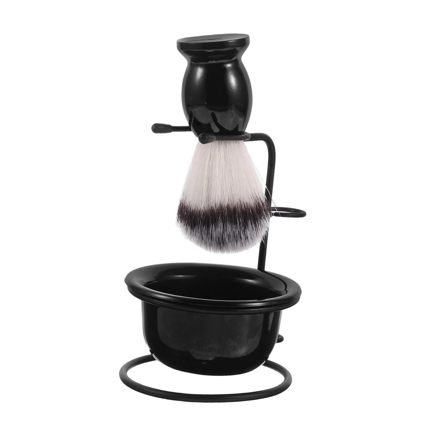 COLLBATH Shaving Brush Stand Holder with Bowl Men's Shaving Set Soft Brush Travel Home Use Pore-cleaning Barber Rack