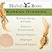 Herbal Roots Panax Ginseng | Organic Korean Ginseng Root Powder | 1000mg | High Ginsenosides for Energy & Performance | 60 Vegan Capsules