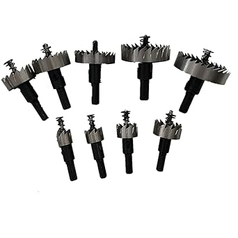 Amazon.com: KALAWW - Juego de sierra perforadora de 9 piezas de carburo  (0.630-2.362 in) con taladro central chapado en titanio para acero  inoxidable, metal, hierro, madera y más : Herramientas y Mejoras del Hogar