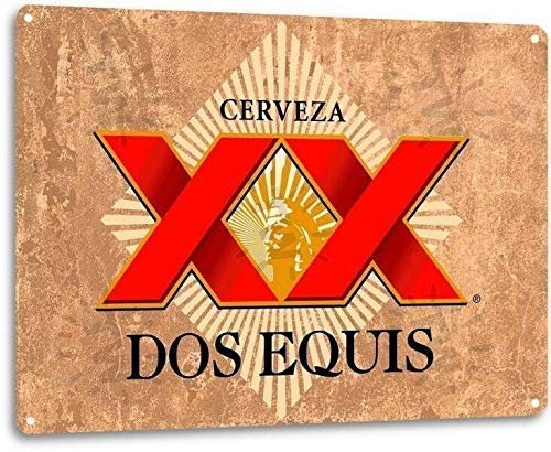 Dos Equis XX Beer Logo Retro Wall Art Decor Bar Pub Man Cave Metal Tin Sign 8x12in New