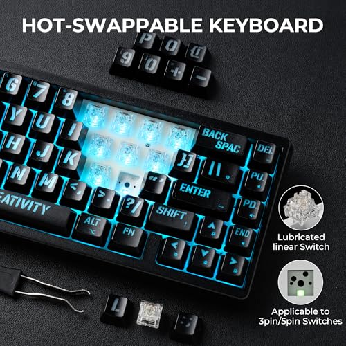 Image of x XVX M67 Wireless 60% Percent Keyboard, QMK /VIA Topographic Gaming Keyboard, Tri-Mode Thocky Creamy Mechanical Key board, Hot Swappable Gasket Mount RGB IMD Tech for Win /Mac, Miami Theme, Black