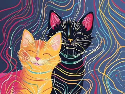 Diamond painting adulte chat 5D kit complet broderie diamant 50x40cm