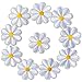 Cymeosh 40 Pcs Toppe Termoadesive Decorative, Ferro Sulle Toppe Ricamato Appliques, Bianco Patch Fiore Margherite Toppe da Cucire, Adesivo Patch Applicazioni per Fai da Te Giacche Zaini Vestiti Jeans