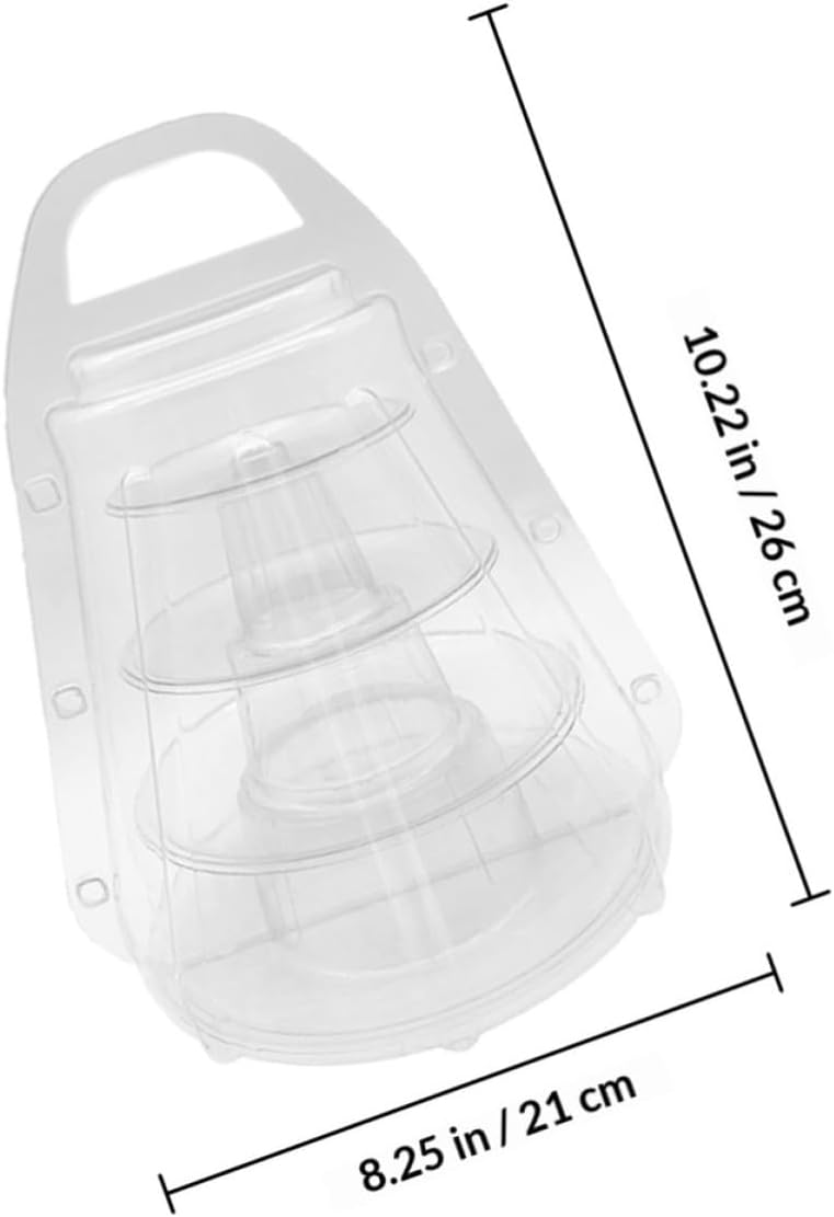 1set Portable Macaroon Storage Box with Handle Cake Holder Biscuit Container Dessert Display Rack for Cupcakes Muffins Cookies Packaging and Transport