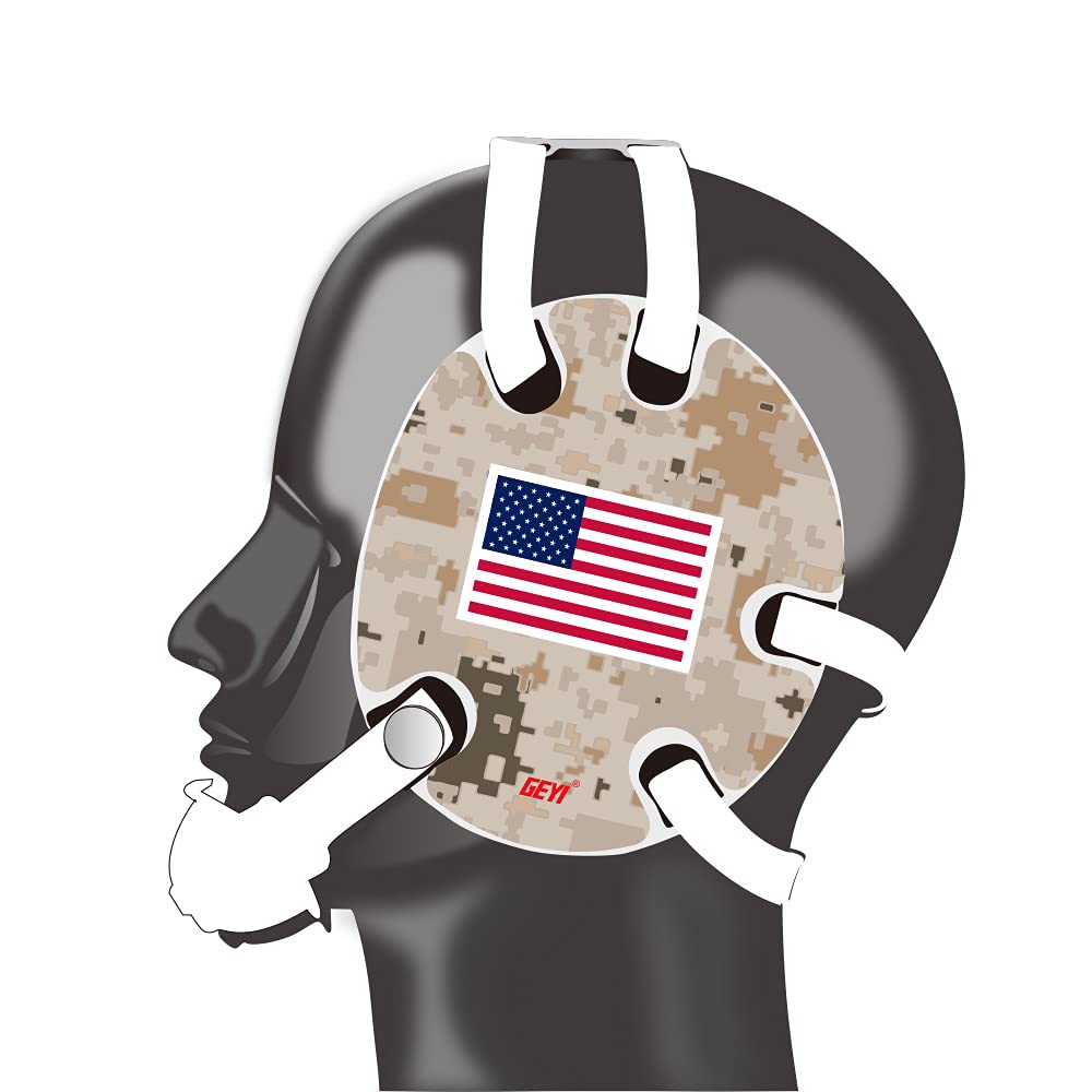 Wrestling Headgear with Desert Camo Decals (White, Adult)