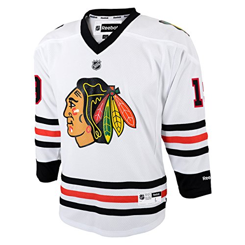 Youth Chicago Blackhawks Jonathan Toews #19 Away Replica Jersey Reebok (Large X-Large)
