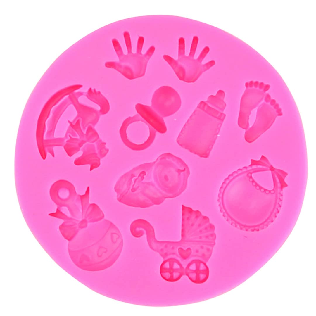Tsawntd Baby Silicone Cake Mold Baking Silicone Fondant Molds Baby Feet Candy Cupcake Mold Shower Decorations feet resin candy moulds cake decoration molds