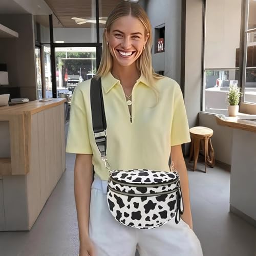 Image of Checkered Crossbody Bum Bags for Women, Nylon Sling Bags with Shoulder Strap, Large Capacity Checkered Purse Bag