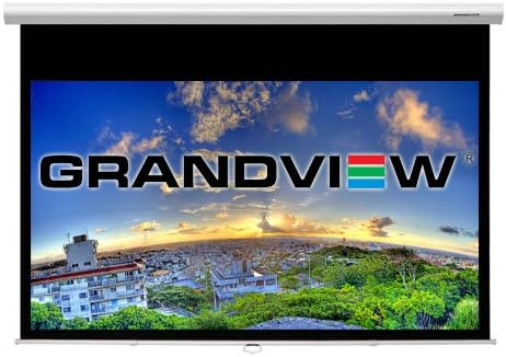 Grandview Cyber Series 92" 16:9 Manual Pull Down Projector Screen - with soft retract system - best for Full HD/High Definition/1080p/3D/4K/DLP/LCD/D-ILA projection - wall or ceiling mount.