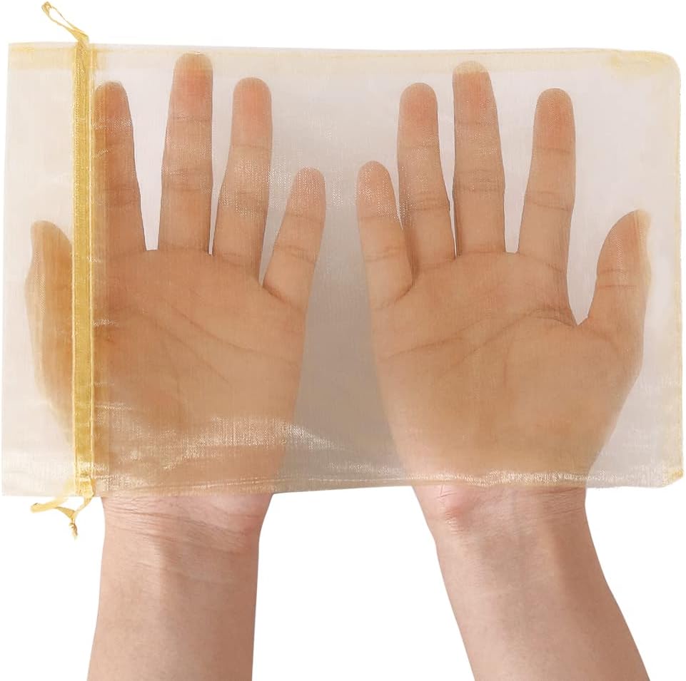 HRX Package 100pcs Organza Drawstring Bags Mixed Color, 6 x 9 inches Christmas Wedding Shower Party Favors Gift Mesh Bags Pouches for Jewelry Makeup
