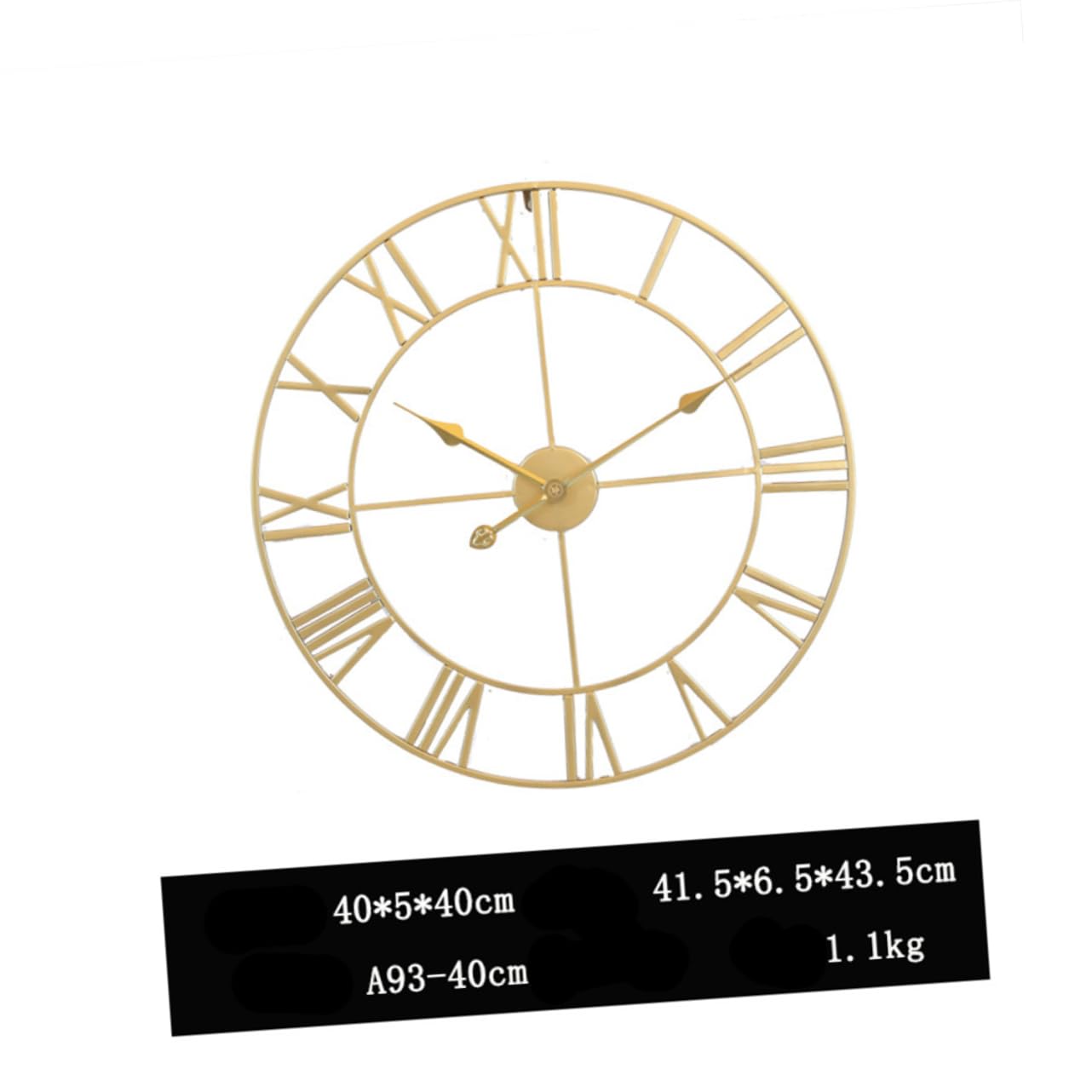 Cabilock Reloj de Pared de Hierro Beige Silencioso para Cocina y Hogar | Decoración para Pared, Fácil de Instalar y Retirar, Estilo Creativo y Chic