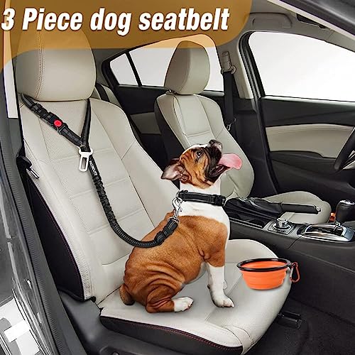 Anschnallgurt Hund Hundegurt Auto Zubehör Hundeanschnaller Hundegeschirr Sicherheitsgurt Autogurt Hunde Gurt Sicherheitsgeschirr fürs Auto, 1+1