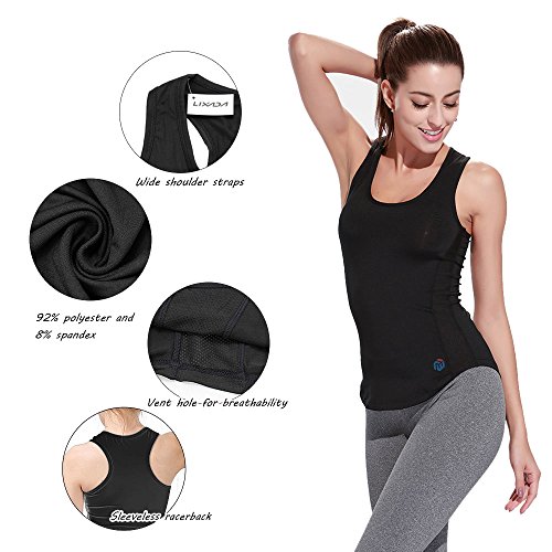 DECDEAL mulheres sem mangas costas nadador estampa camisa esporte para Yoga Gym Yoga elegante colete