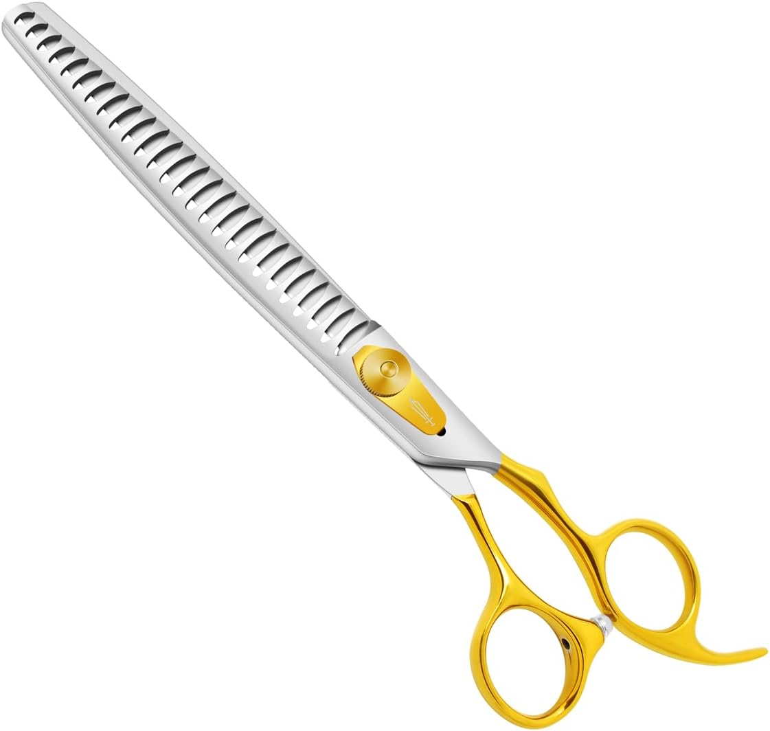 HASHIMOTO Curved Scissors for Large Dog Grooming,8.0 inches, Designed for Professional Groomers or Family DIY Use.