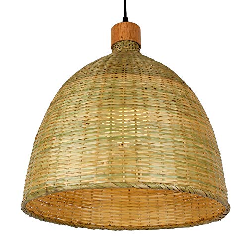 Suspension de style chinois en bambou tricoté luminaire haut de gamme en bois naturel