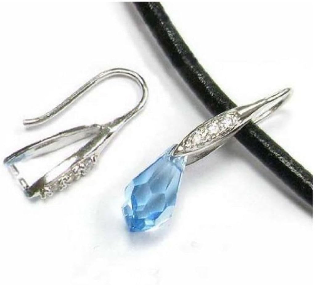 10pcs Adabele Authentic Sterling Silver Fancy Earring Hooks Pinch Bail Clasp Dangle Cubic Zirconia CZ Tarnish Resistant for DIY Earrings Jewelry Making SS258