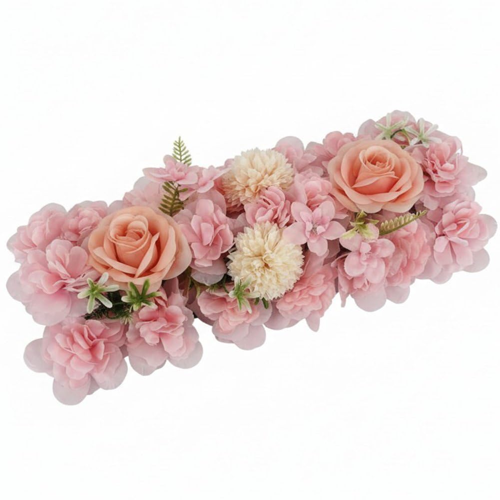 Panneaux De Fleurs Artificielles Sanfly : Décor Floral Mural Rose et Blanc pour Mariage