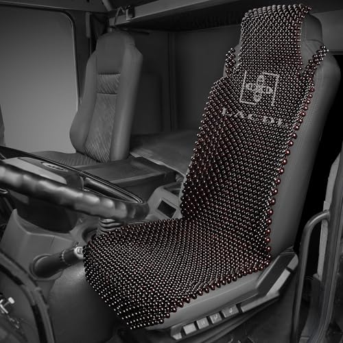 LACDL Beaded Seat Covers for Truck Trailer Van RV Car Seat Cooling Cover Auto Ventilated Seat Cushion Wood Breathable Car Seat Beads Seat Cooler Pad Sweat Protector for Summer Dark Red