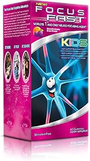 Focus Fast Kids Omega 3, 6, 9 Chewable Gummies. Support Brain Function