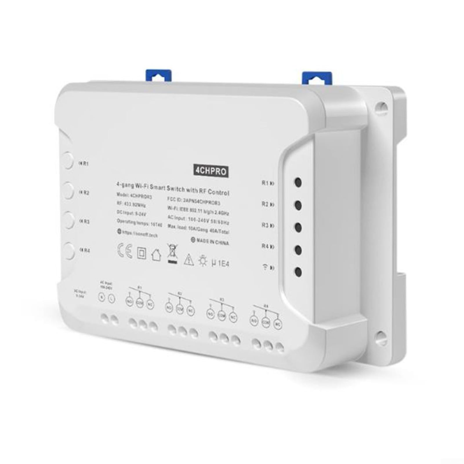1 Packung WLAN-Smart-Lichtschalter-Modul, 4-K-RF-Steuerung für 4Ch R3 Pro R3, Sprach-App-Fernbedienung für Heimbeleuchtung (4CH Pro R3)