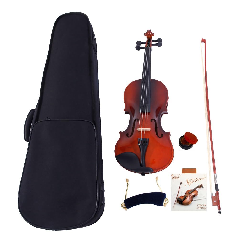 Bonnlo Ensemble de Violon Taille 4/4 pour Débutants/Adultes/Enfants, Violon avec Étui, Archet, Support d'Épaule à Ressort, Colophane, Naturel