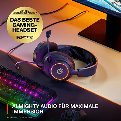 SteelSeries Arctis Nova 3 - Multi-System Gaming-Headset – Hi-Fi-Treiber – 360° Surround-Sound –RGB-Beleuchtung – Memory Foam-Ohrpolster – Ultraleicht – ClearCast Gen 2-Mikrofon – PC, PS5, PS4, Switch - Image 4