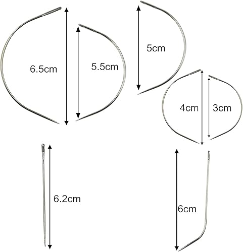 Miniatura 2 de 36 agujas curvas J I C agujas de coser a mano, agujas de tejido de pelo para fabricación de pelucas, cuero de alfombra, reparación de lienzo,